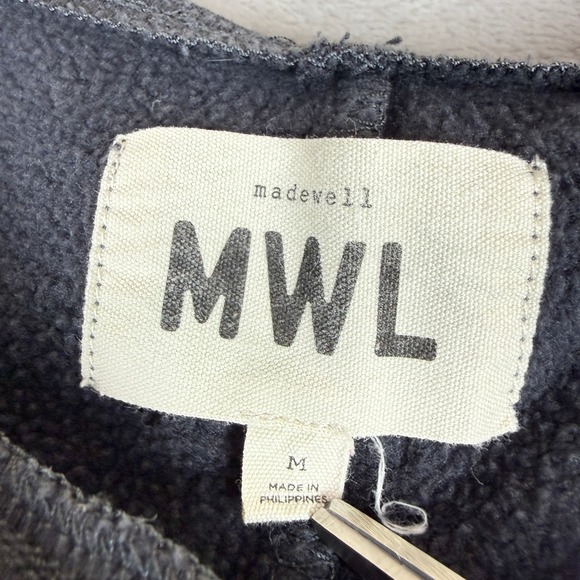 Madewell MWL Women Superbrushed Jumpsuit M Gray Wide Leg Relaxed Cropped Boho - Picture 4 of 14